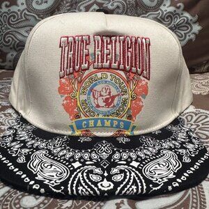 True Religion Champs Paisley Snapback Flat Bill Hat Y2K